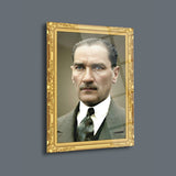 Atatürk Altın Çerçeveli Cam Tablo – ATA311