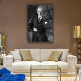 Mustafa Kemal Atatürk Siyah Beyaz Portre Cam Tablo – ATA282