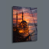 Ortaköy Camii Gün Batımı Cam Tablo - ISL246