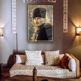 Atatürk Askeri Üniformalı Klasik Portre Modern Cam Tablo – ATA251