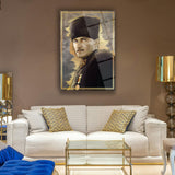 Atatürk Askeri Üniformalı Klasik Portre Modern Cam Tablo – ATA251