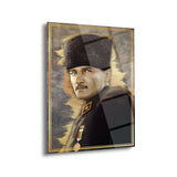 Atatürk Askeri Üniformalı Klasik Portre Modern Cam Tablo – ATA251