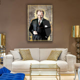 Atatürk Portre Cam Tablo – Modern Mustafa Kemal Atatürk Duvar Dekoru – ATA252
