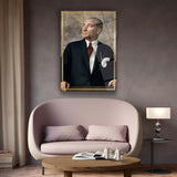 Mustafa Kemal Atatürk Klasik Portre Cam Tablo – Modern Atatürk Duvar Dekoru – ATA253