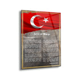 İstiklal Marşı Cam Tablo – Türk Bayraklı – ATA259