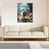 Sevimli Asker Köpeği Cam Tablo - MOD095