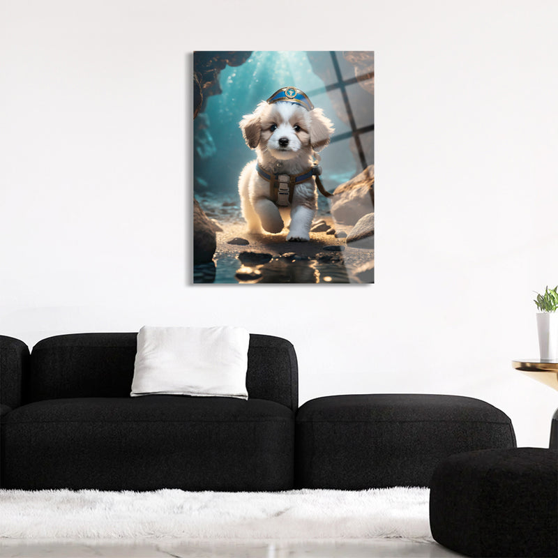 Sevimli Asker Köpeği Cam Tablo - MOD095