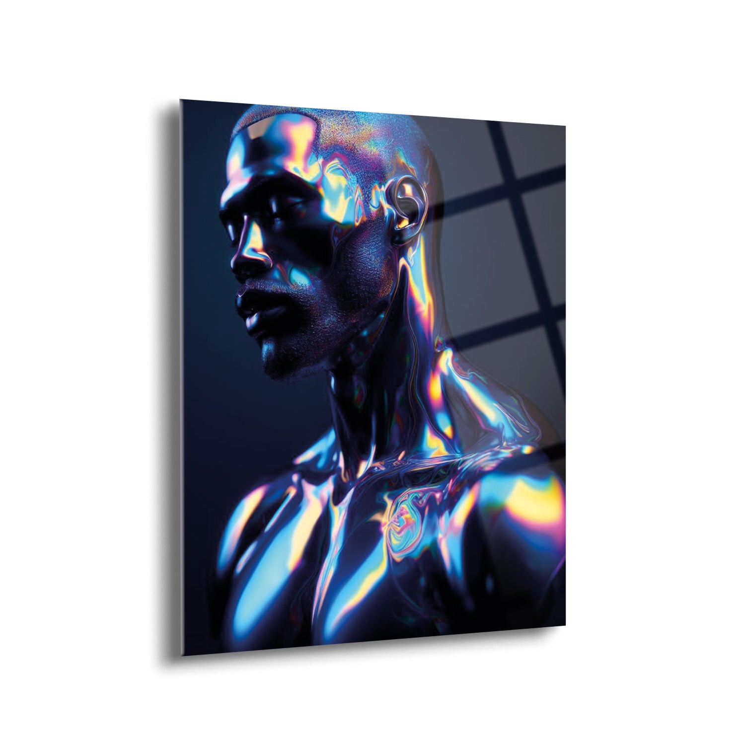 Siyahi Genç Adam Cam Tablo - MOD056 – Shiny Art