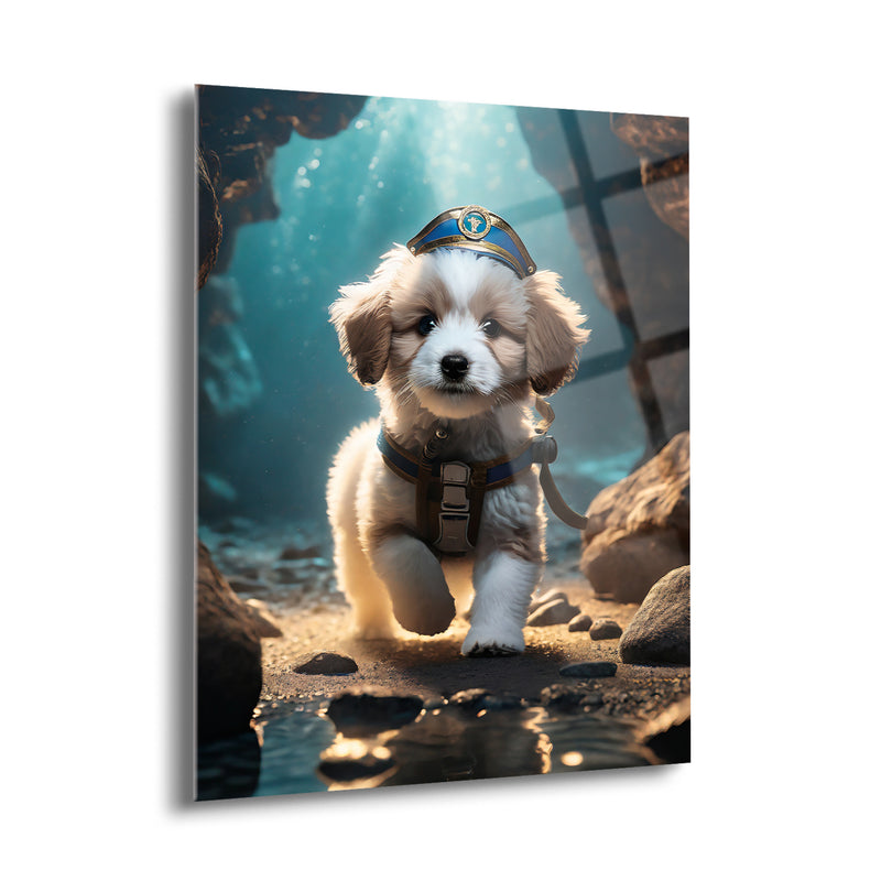 Sevimli Asker Köpeği Cam Tablo - MOD095