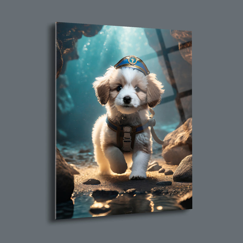 Sevimli Asker Köpeği Cam Tablo - MOD095