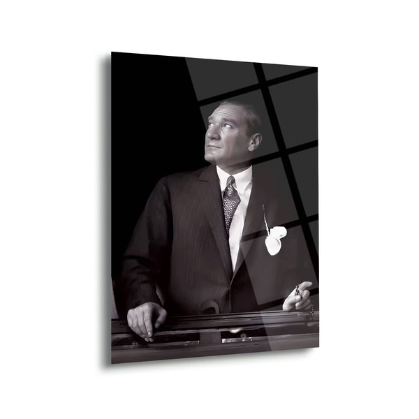 Atatürk Siyah Beyaz Portre Cam Tablo – ATA241