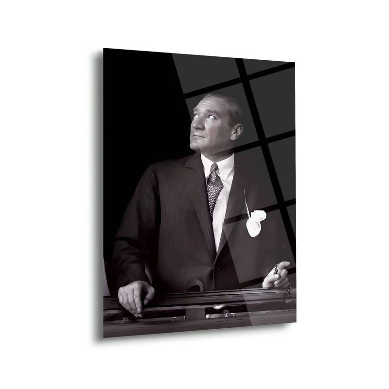 Atatürk Siyah Beyaz Portre Cam Tablo – ATA241