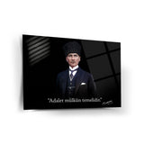 Atatürk Adalet Yazılı Cam Tablo – ATA313