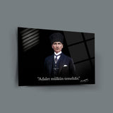 Atatürk Adalet Yazılı Cam Tablo – ATA313