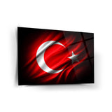 Türk Bayrağı Dalga Efektli Cam Tablo – ATA315