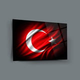 Türk Bayrağı Dalga Efektli Cam Tablo – ATA315
